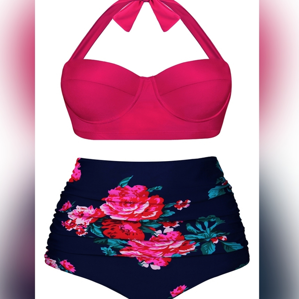 Floral High Waist Swim